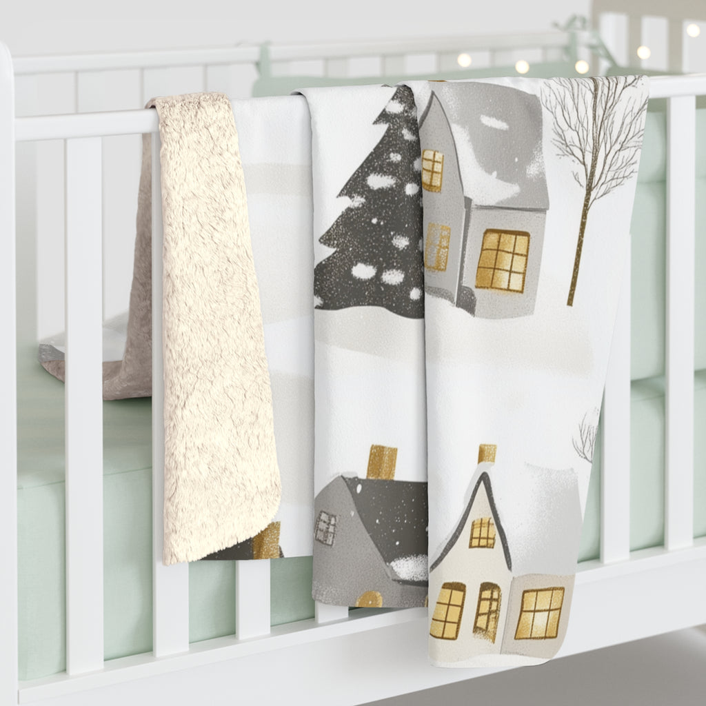 Kaunis Joulumaisema – Sherpa-fleecepeitto