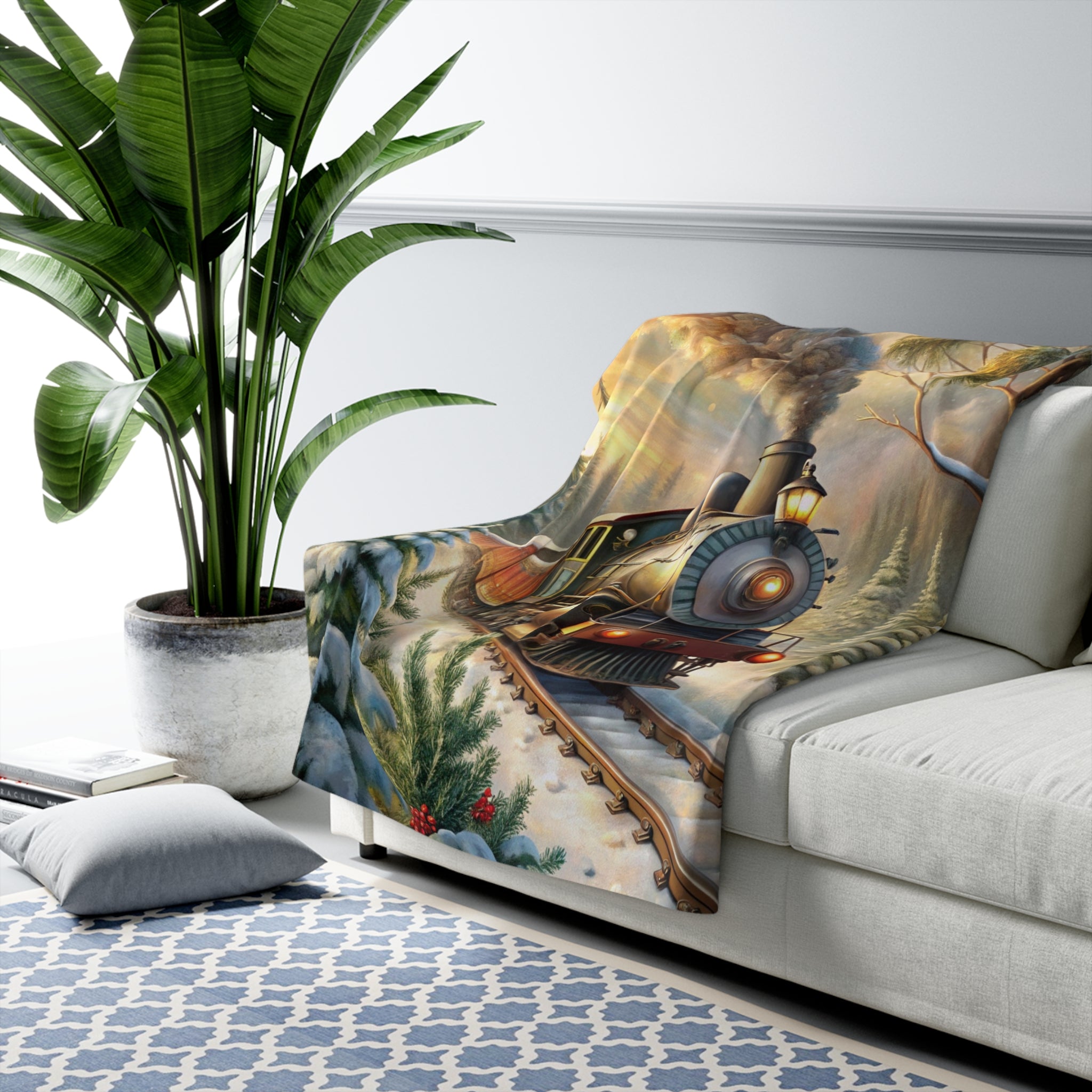 Joulun Taikajuna – Sherpa-fleecepeitto (3 kokoa)