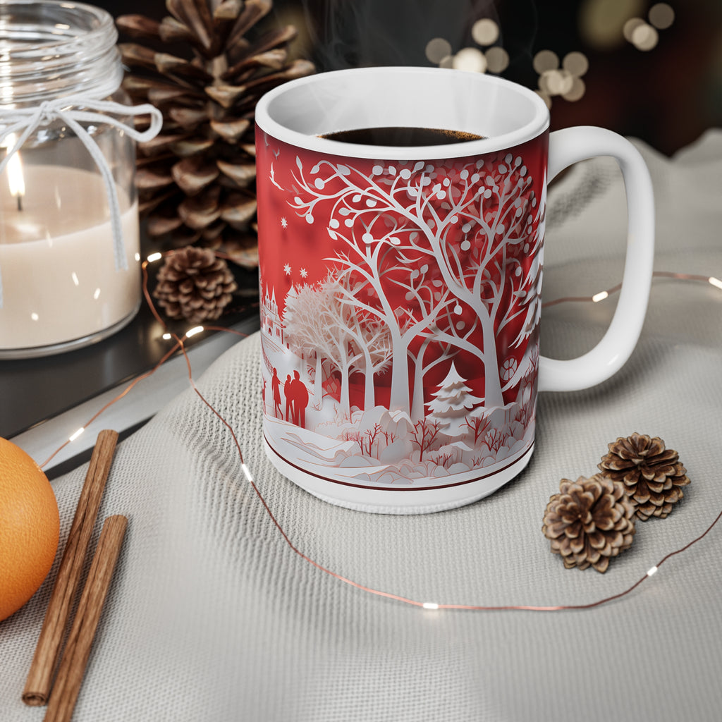 Joulumuki – Punavalkoisen talvimetsän taikaa & herkän kaunista paperitaidetta