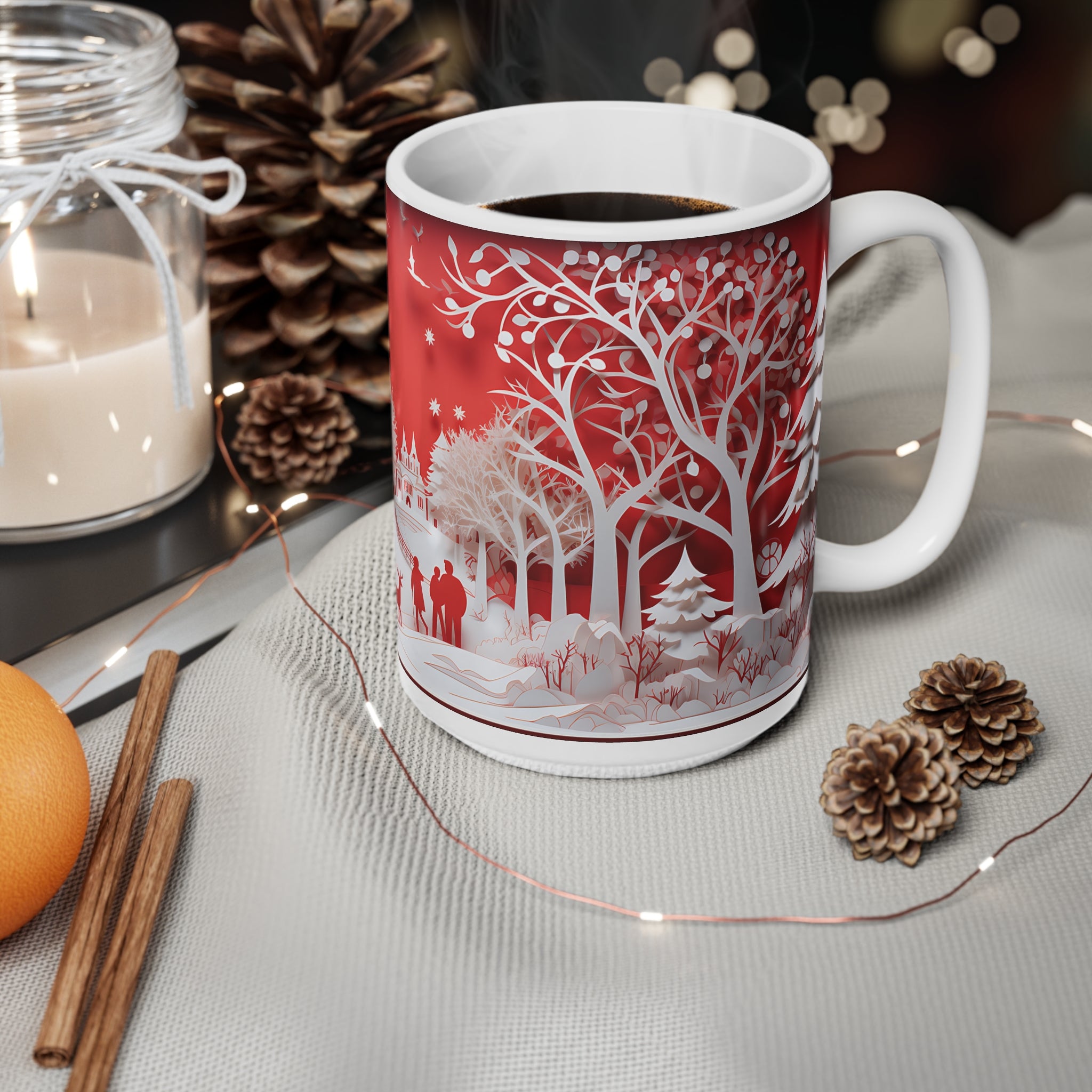 Joulumuki – Punavalkoisen talvimetsän taikaa & herkän kaunista paperitaidetta