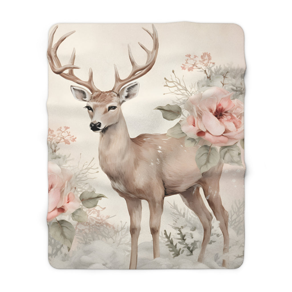 Herkkä ja kaunis peura – Sherpa-fleecepeitto (3 kokoa)