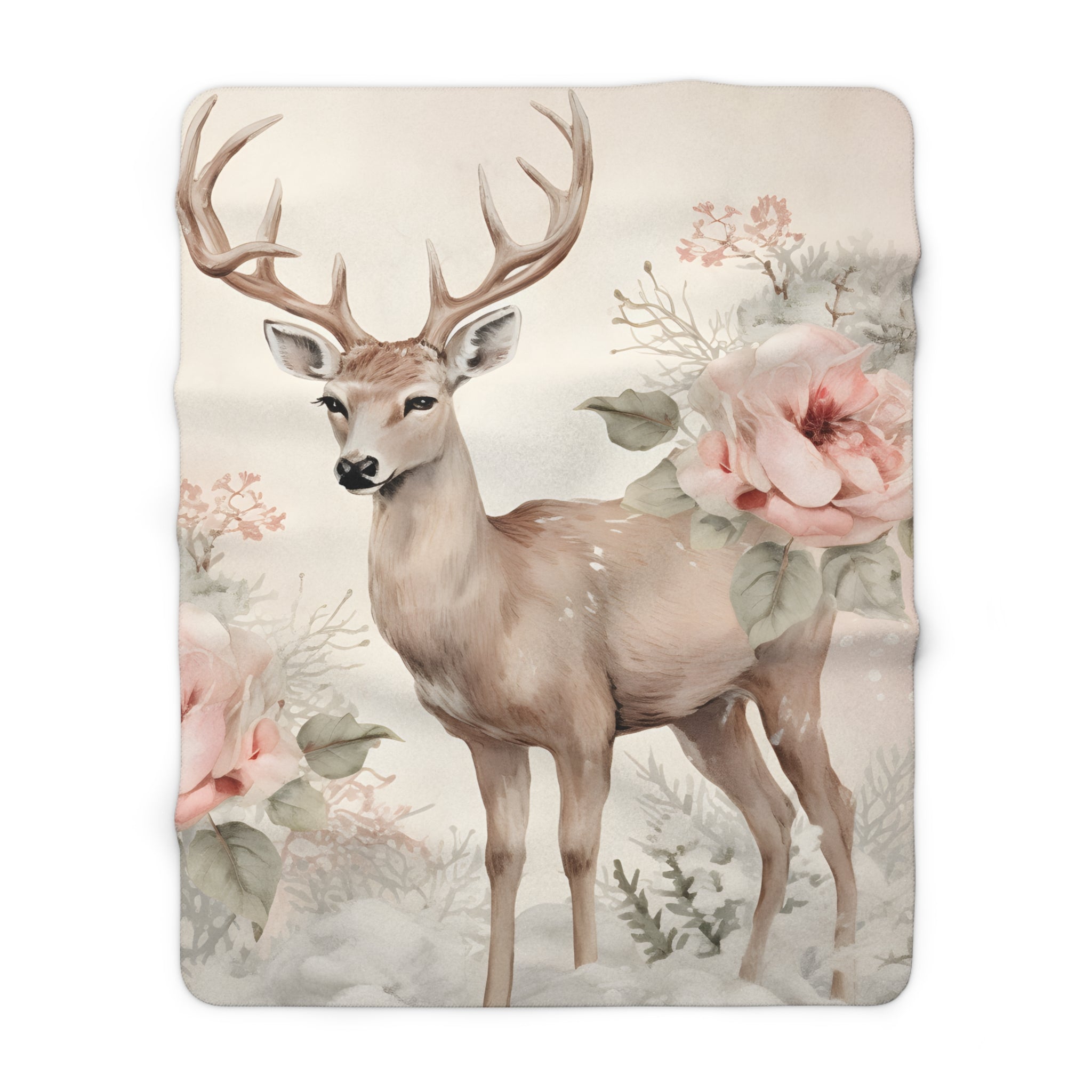 Herkkä ja kaunis peura – Sherpa-fleecepeitto (3 kokoa)