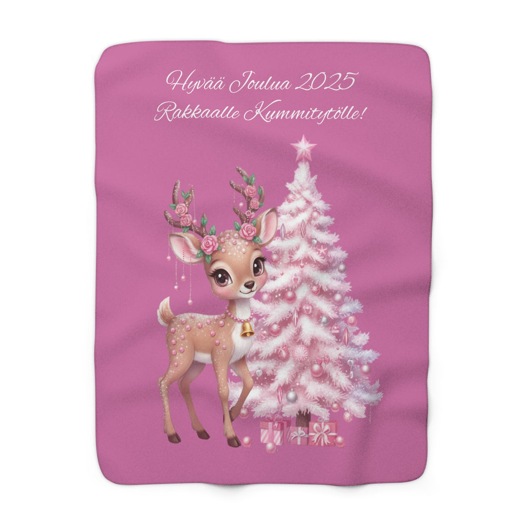 Hyvää Joulua Kummitytölle – Sherpa-fleecepeitto