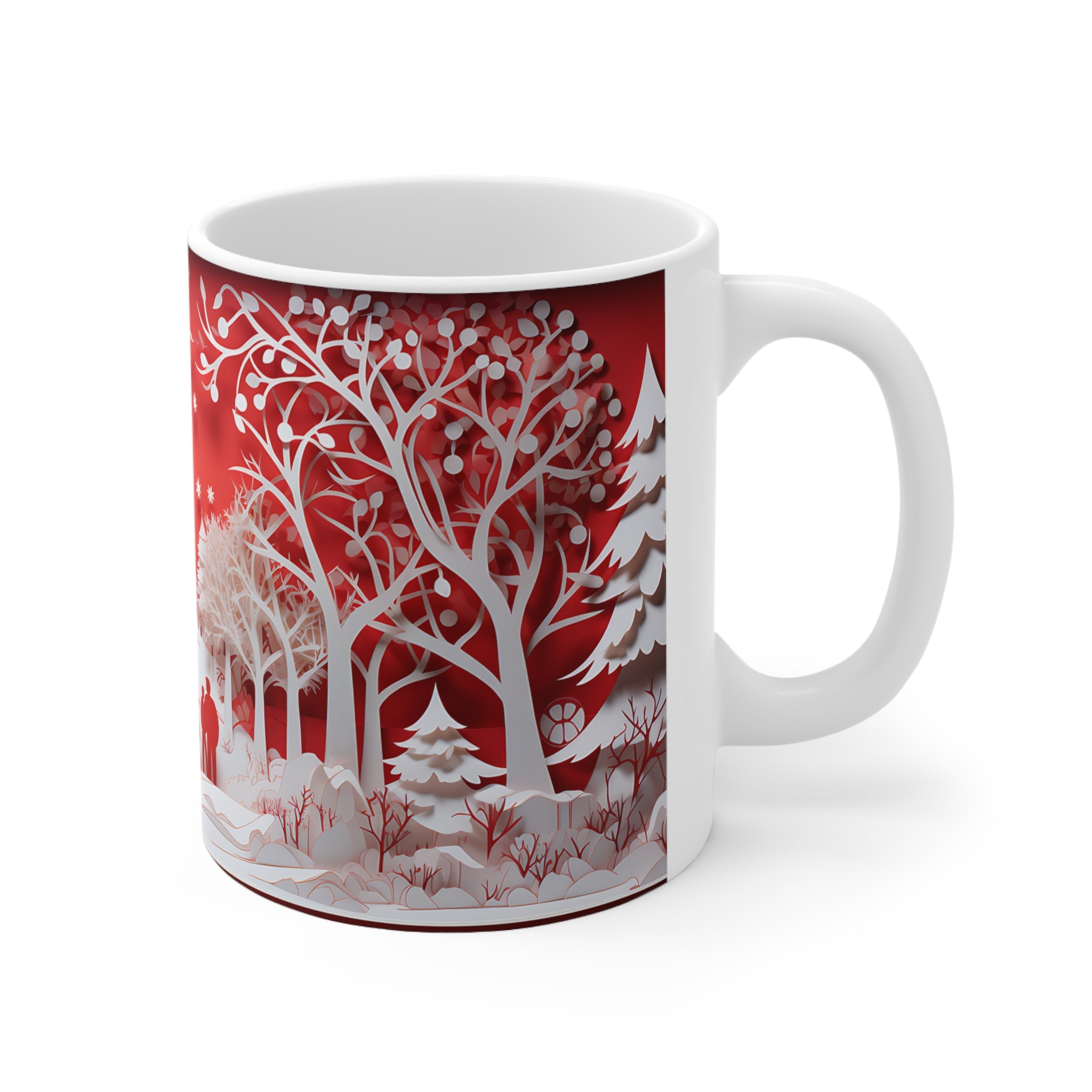 Joulumuki – Punavalkoisen talvimetsän taikaa & herkän kaunista paperitaidetta