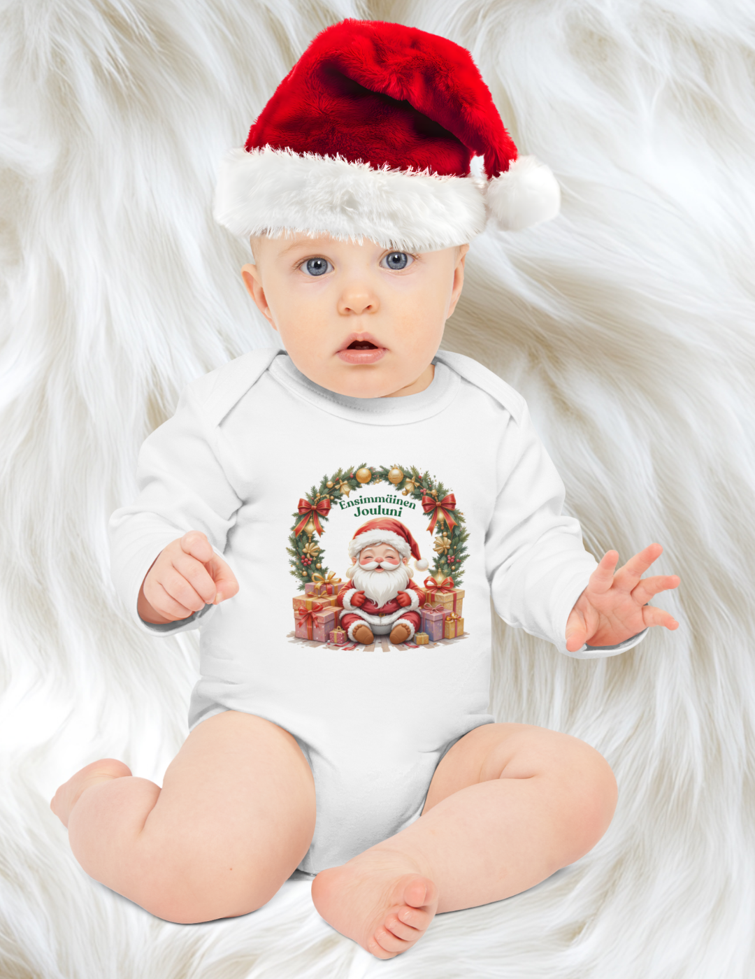 Vauvan ensimmäinen joulu -pitkähihainen body