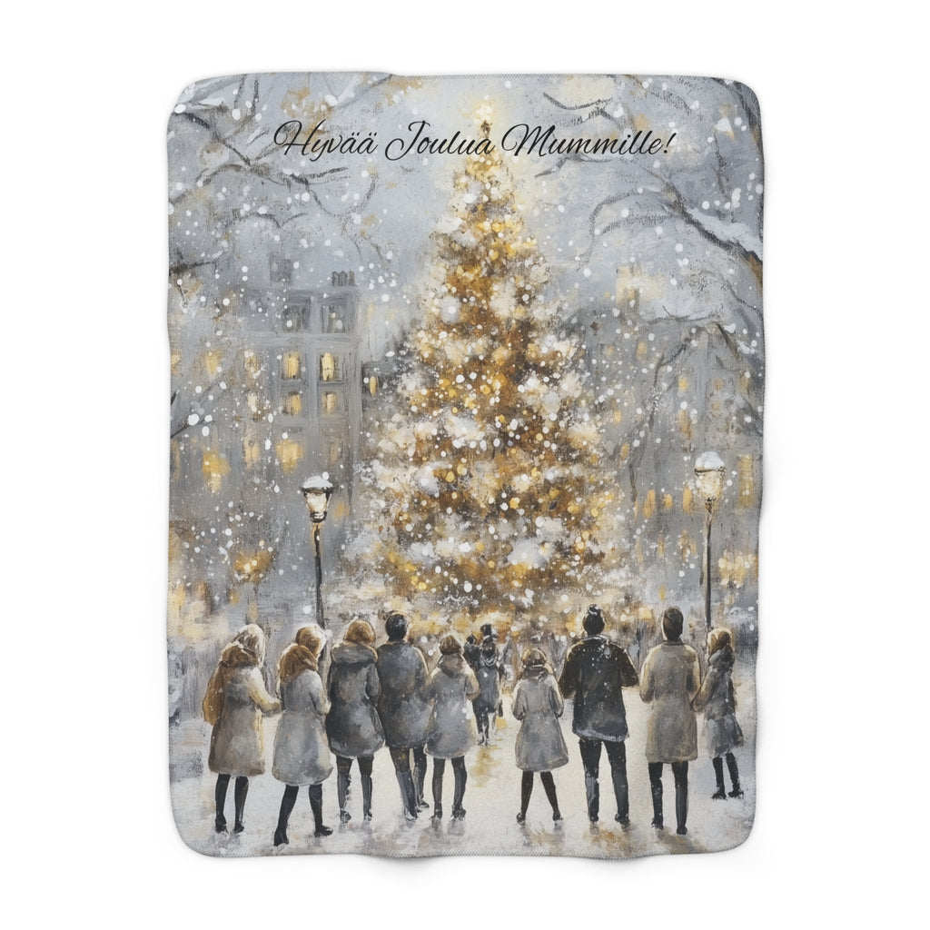 Hyvää Joulua Mummille – Sherpa-fleecepeitto