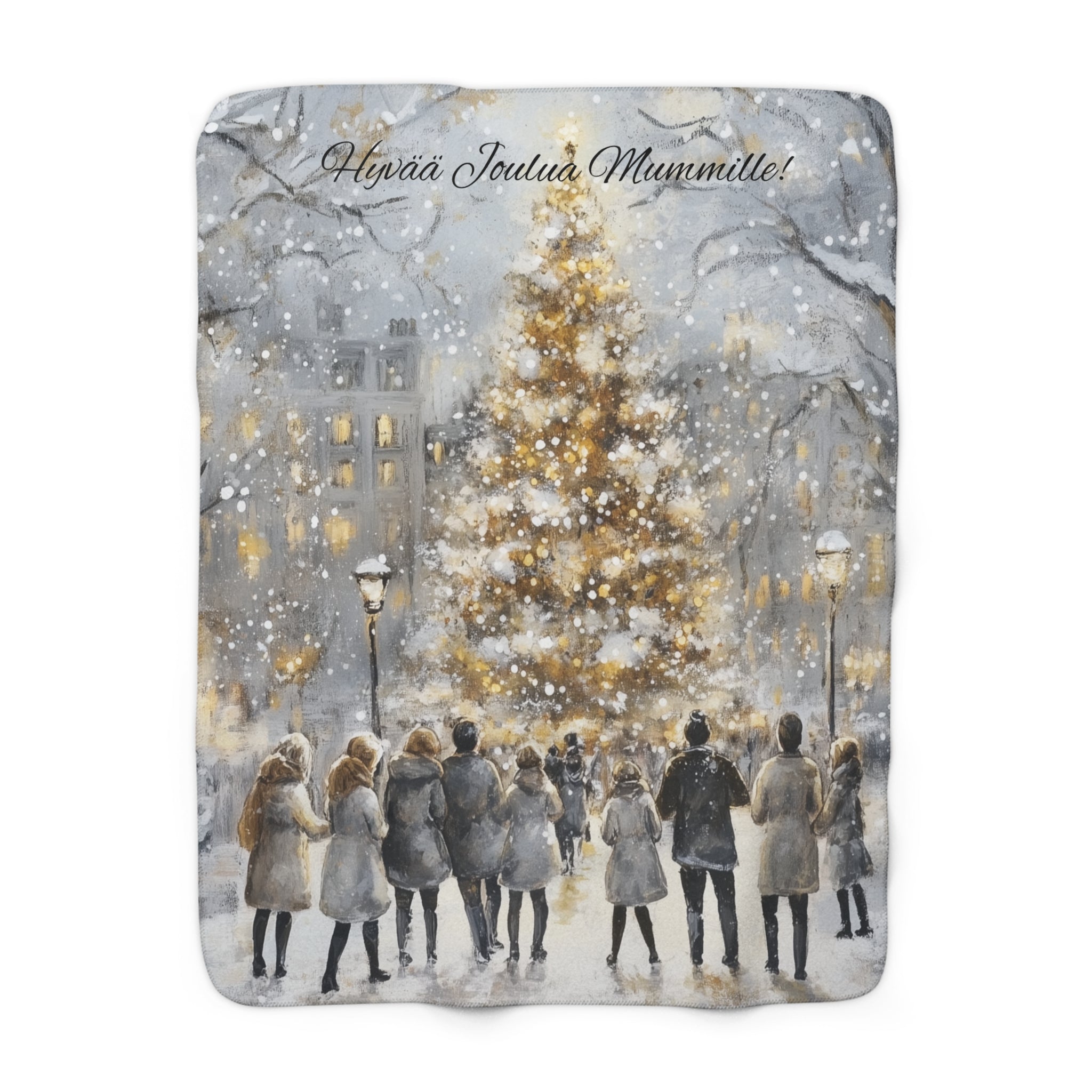 Hyvää Joulua Mummille – Sherpa-fleecepeitto