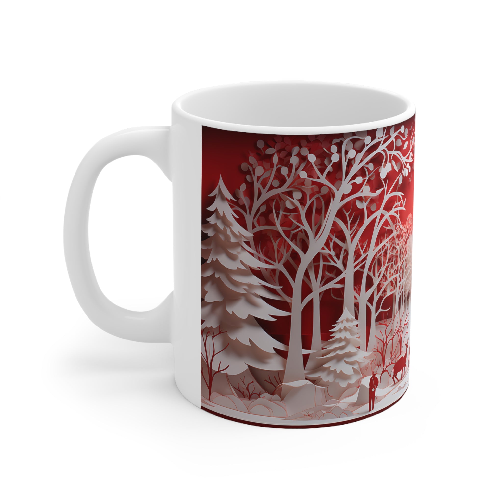 Joulumuki – Punavalkoisen talvimetsän taikaa & herkän kaunista paperitaidetta