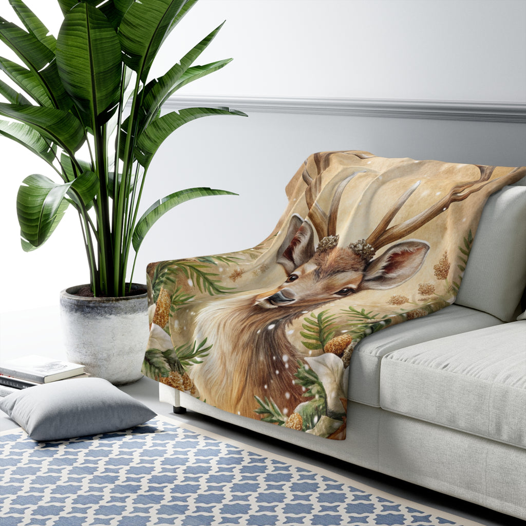 Talven upea peura – Sherpa-fleecepeitto