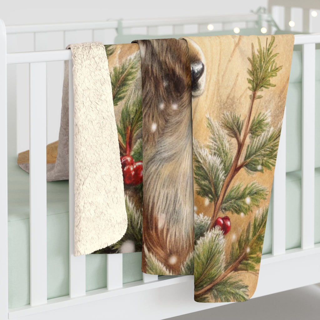 Kultainen Talvipeura – Sherpa-fleecepeitto (3 kokoa)