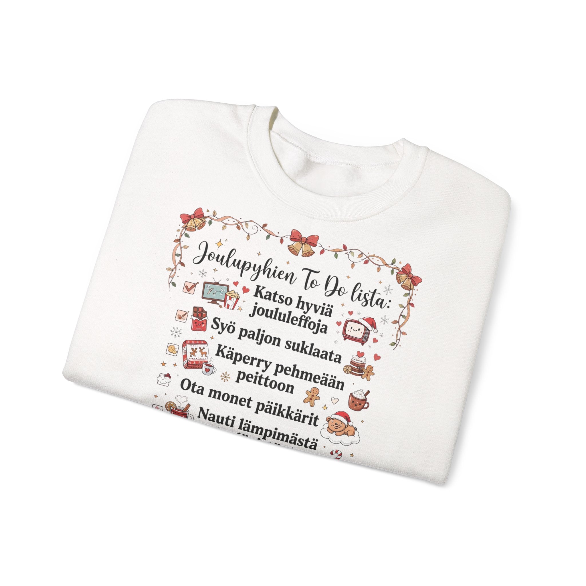 Jouluinen college paita - Joulupyhien To Do -lista