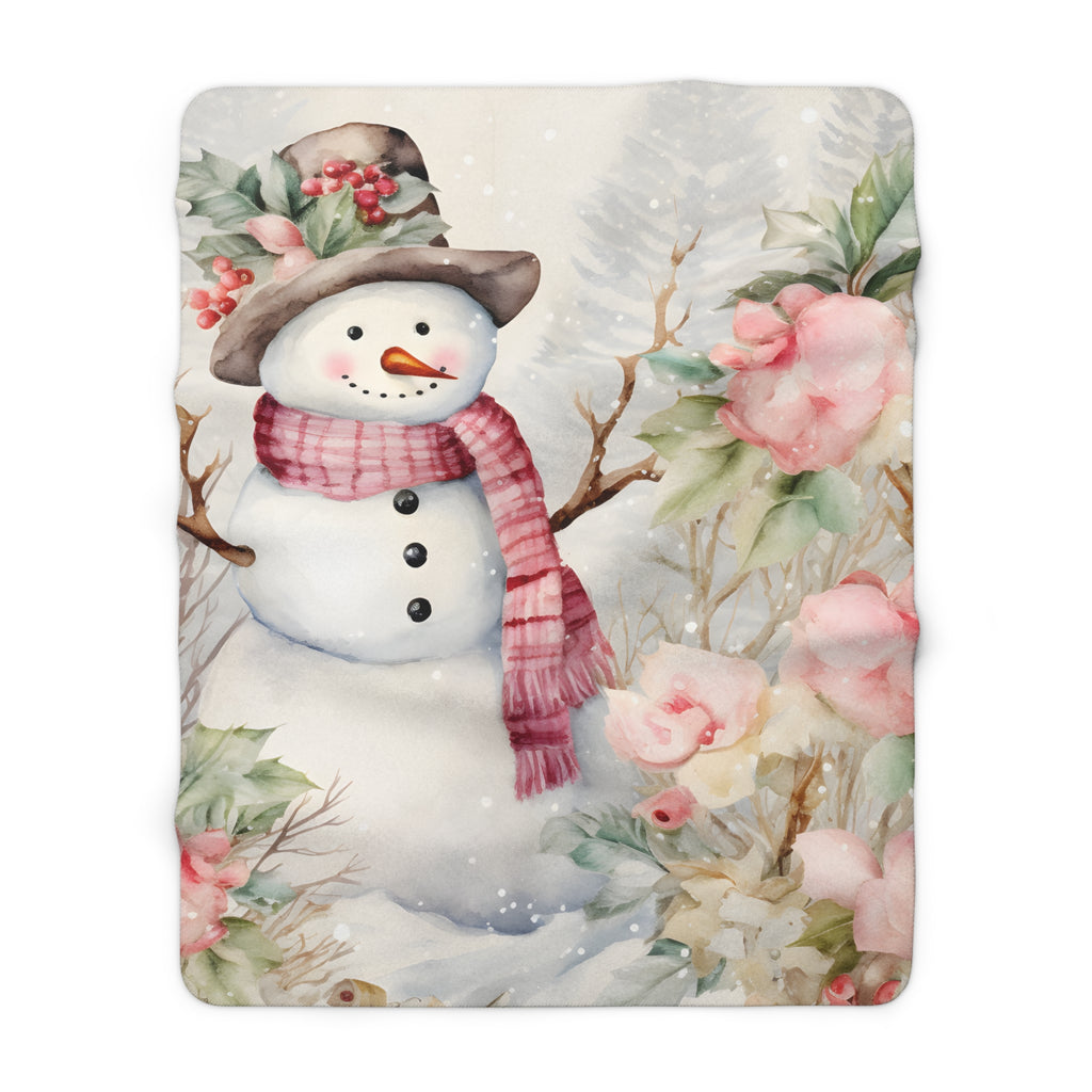 Söpö lumiukko – Sherpa-fleecepeitto (3 kokoa)
