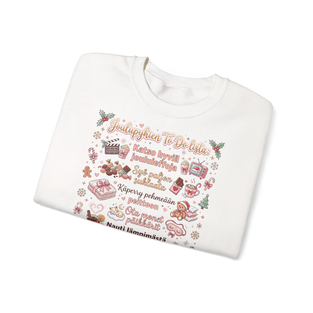 Jouluinen college paita - Joulupyhien To Do -lista
