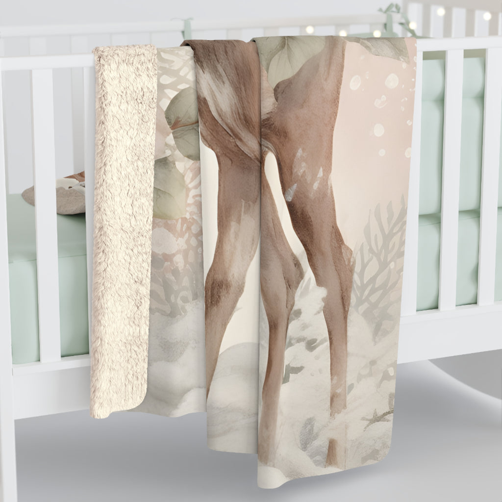 Herkkä ja kaunis peura – Sherpa-fleecepeitto (3 kokoa)