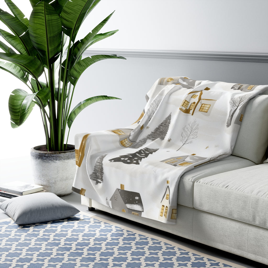 Kaunis Joulumaisema – Sherpa-fleecepeitto