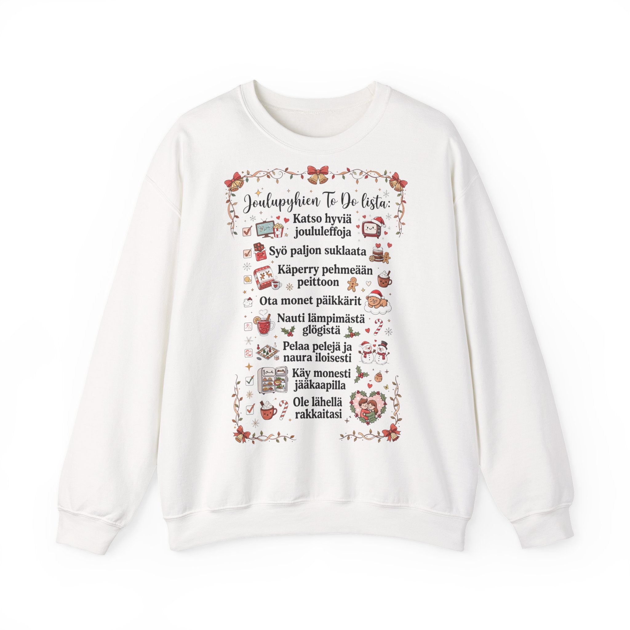 Jouluinen college paita - Joulupyhien To Do -lista