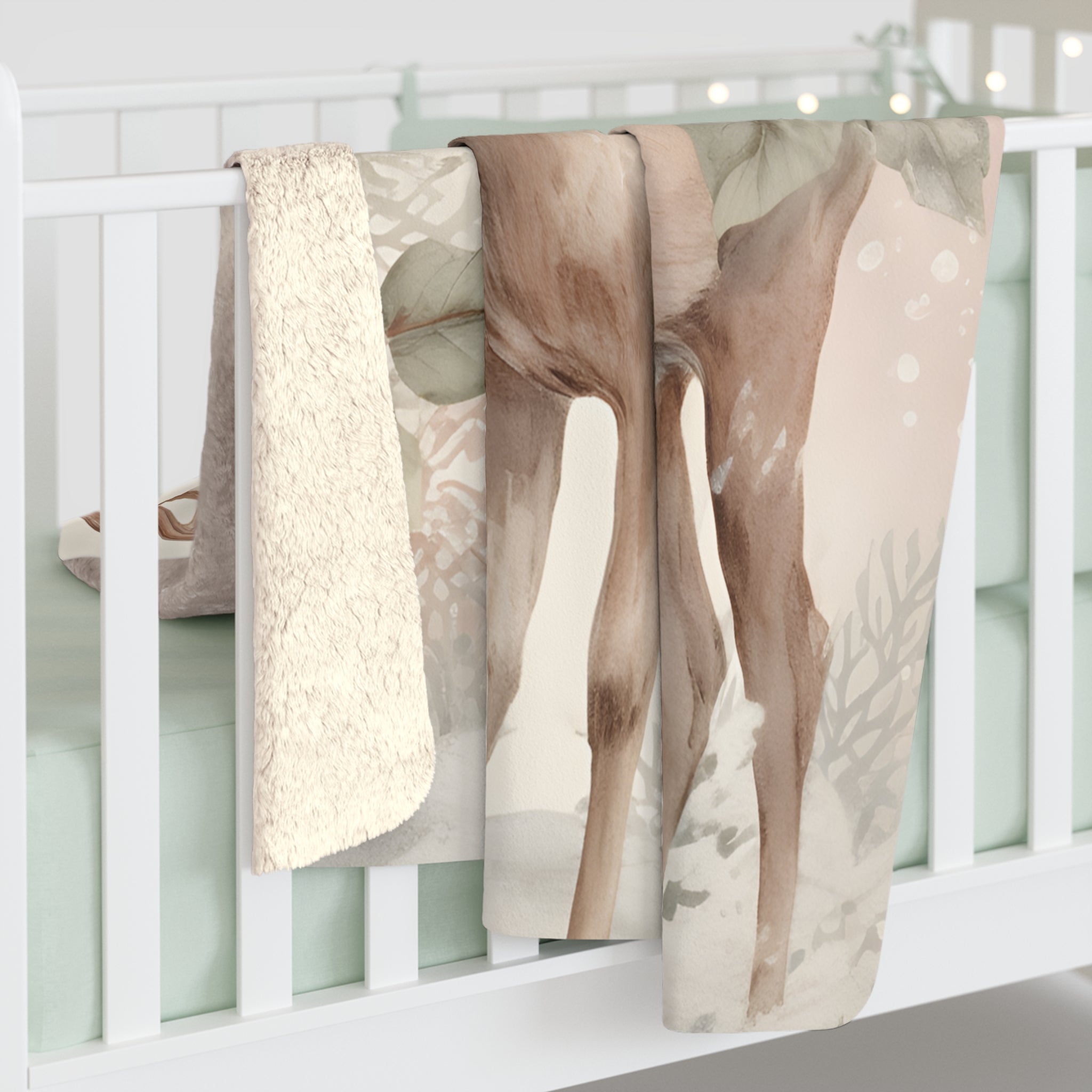 Herkkä ja kaunis peura – Sherpa-fleecepeitto (3 kokoa)