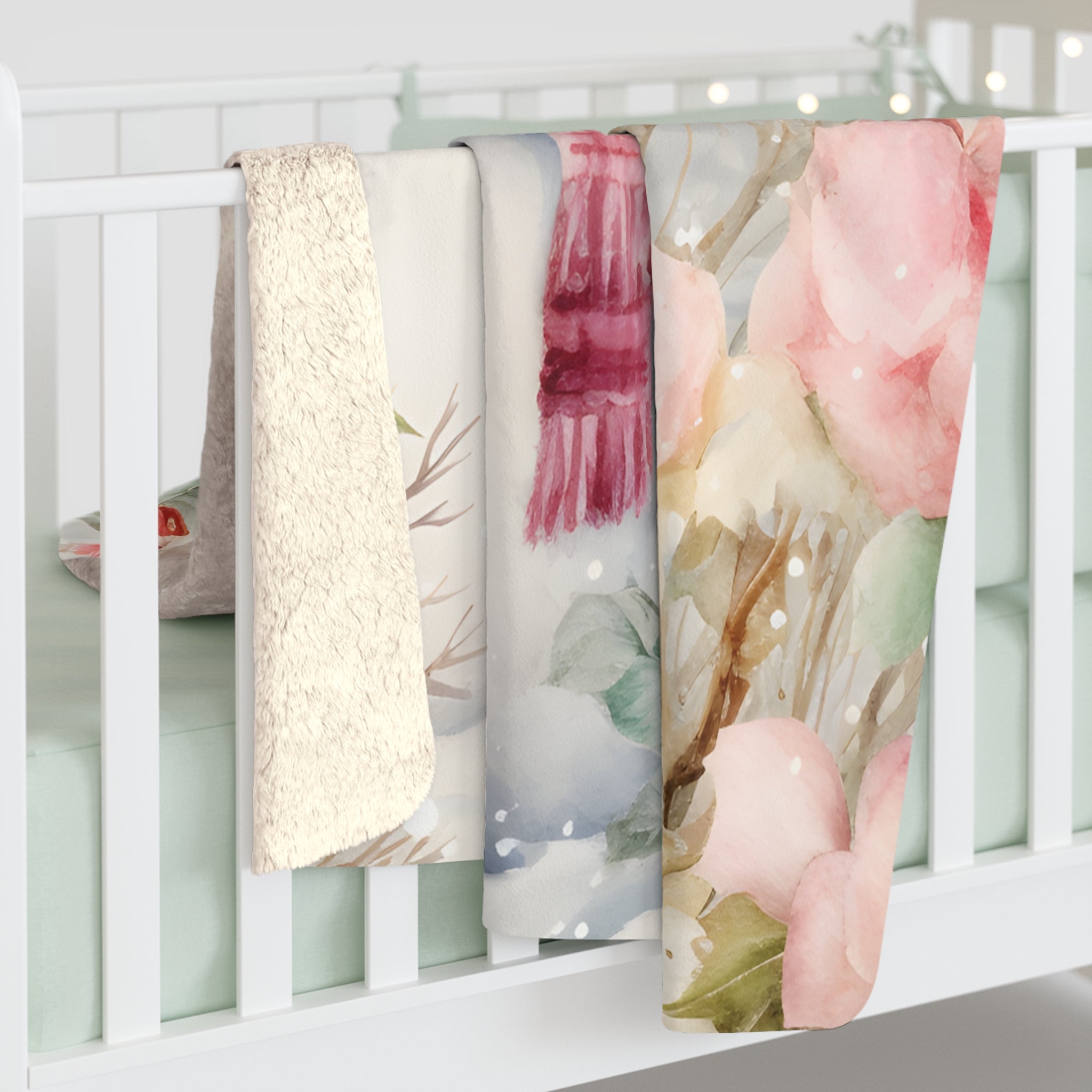 Söpö lumiukko – Sherpa-fleecepeitto (3 kokoa)