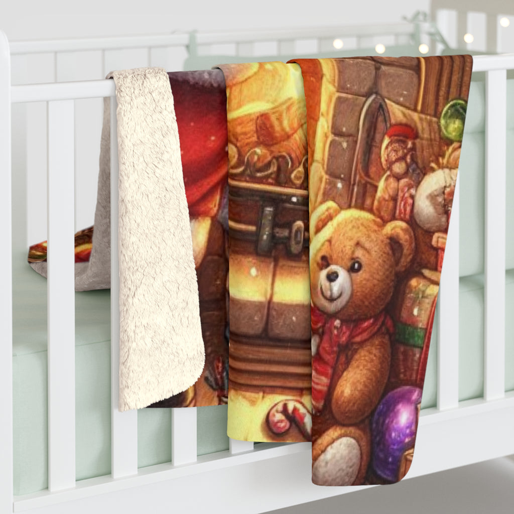 Joulupukin Takkatuli – Sherpa-fleecepeitto (3 kokoa) 🎅🔥✨