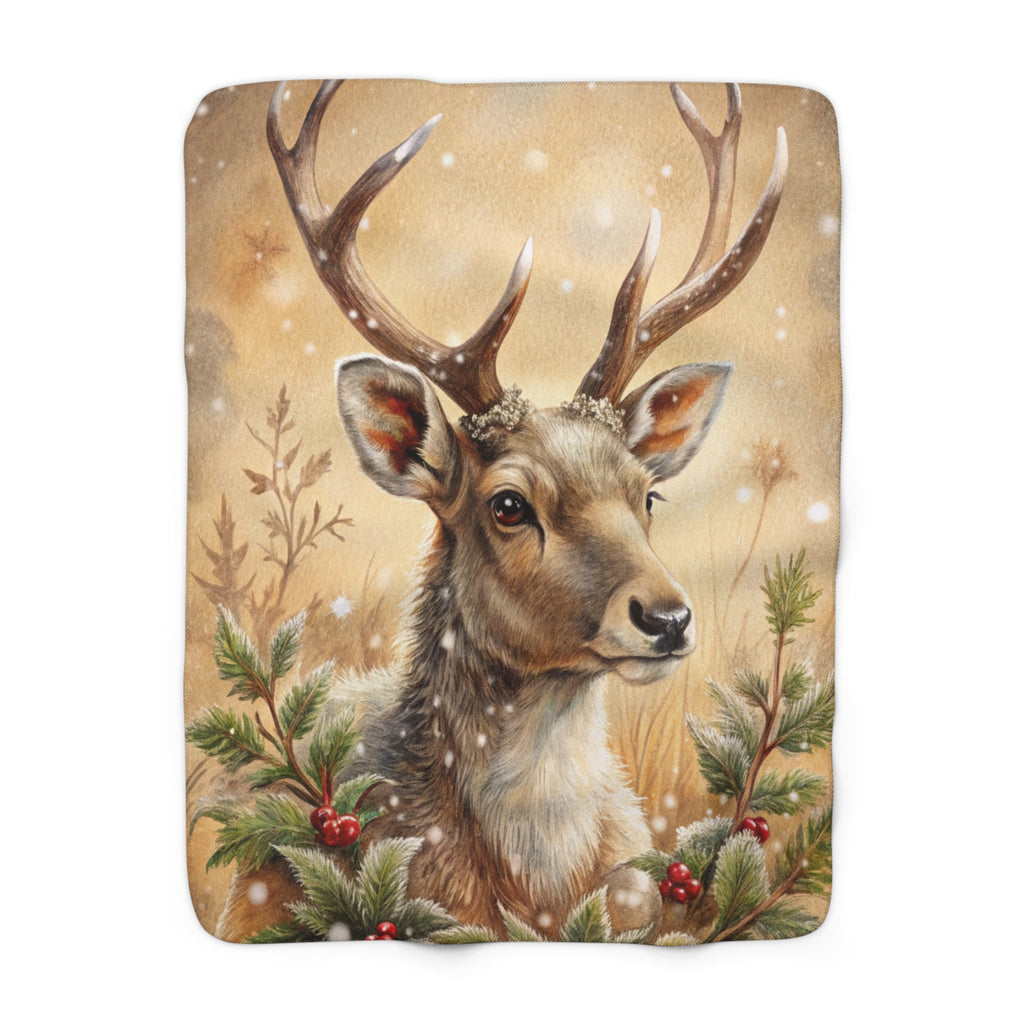 Kultainen Talvipeura – Sherpa-fleecepeitto (3 kokoa)